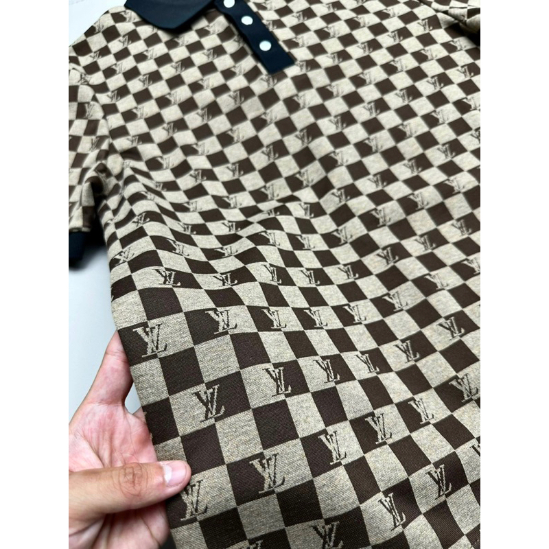 Áo POLO eo vì kẻ caro hoạ tiết in chìm bản SUPPER hàng QC cao cấp