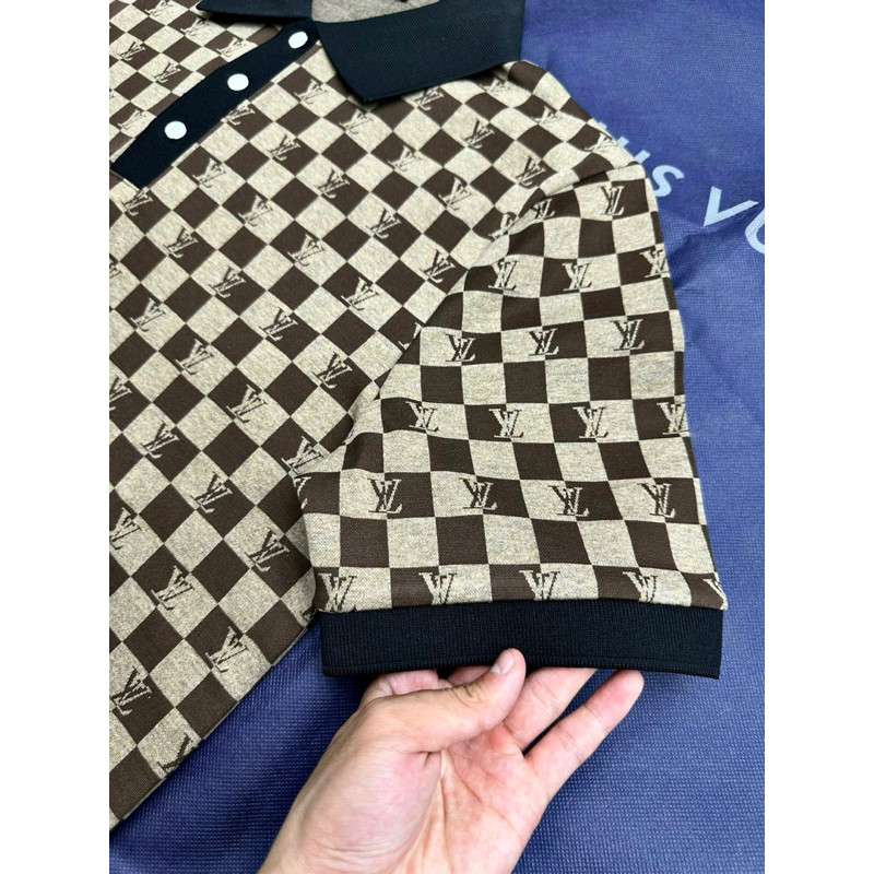 Áo POLO eo vì kẻ caro hoạ tiết in chìm bản SUPPER hàng QC cao cấp