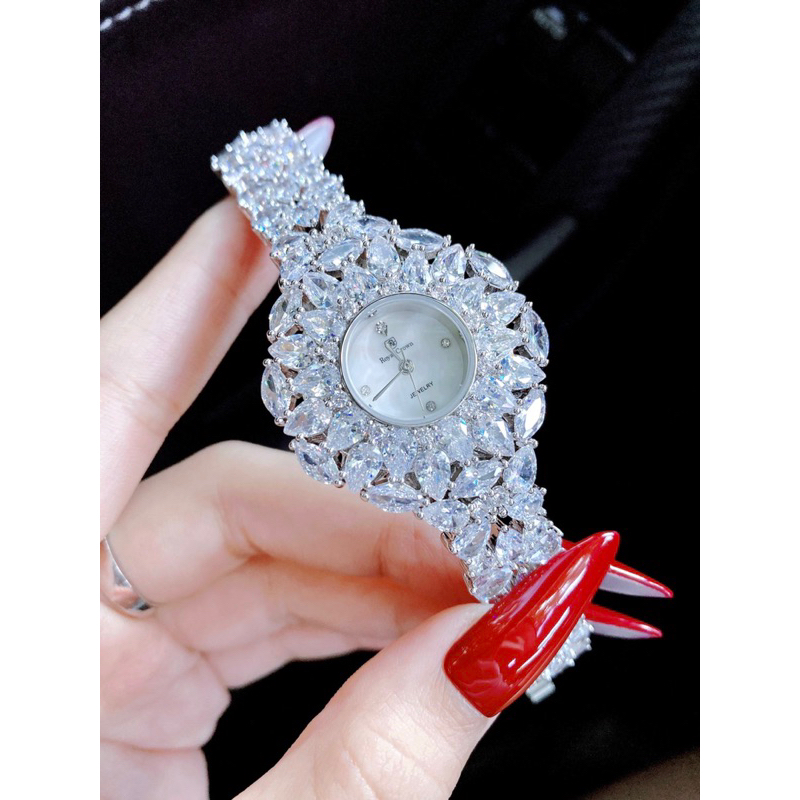 Đồng hồ nữ Royal Crown 2035 chính hãng mặt tròn chuẩn đá xoàn mỹ sáng lung linh