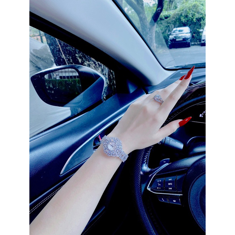 Đồng hồ nữ Royal Crown 2035 chính hãng mặt tròn chuẩn đá xoàn mỹ sáng lung linh