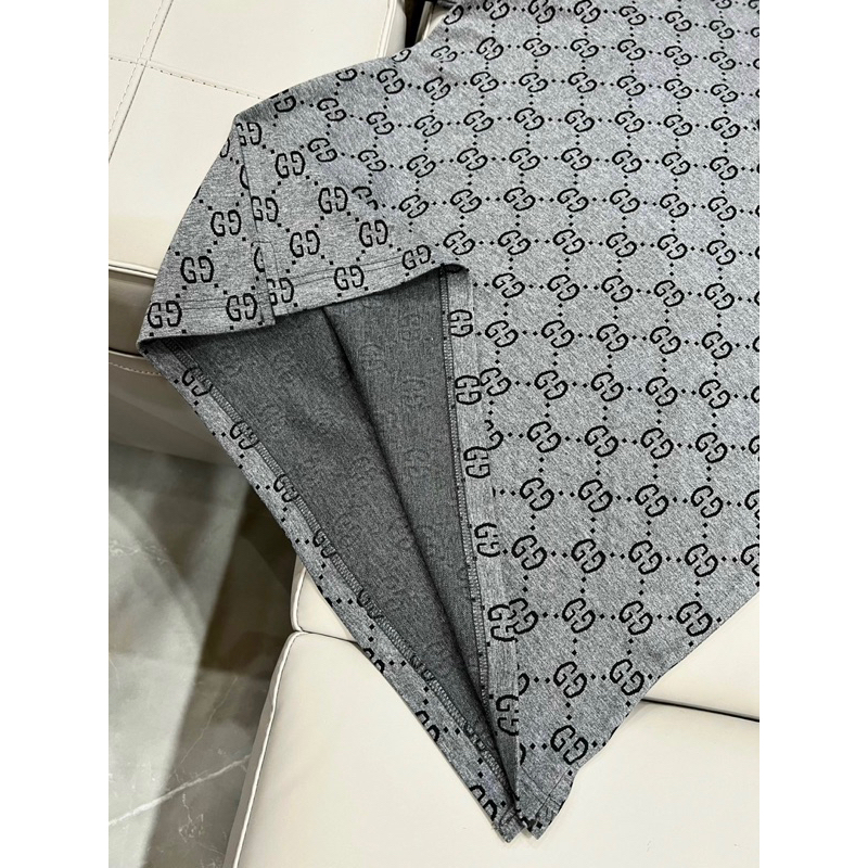 Áo POLO nam GU CHÌ vải dệt hoạ tiết chìm bản SUPPER hàng QC cao cấp