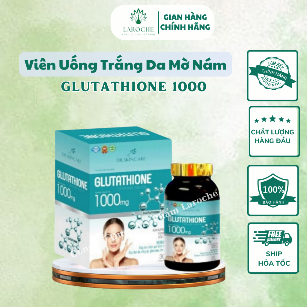 Viên Uống Trắng Da Mờ Nám Giảm Nếp Nhăn Glutathione 1000mg
