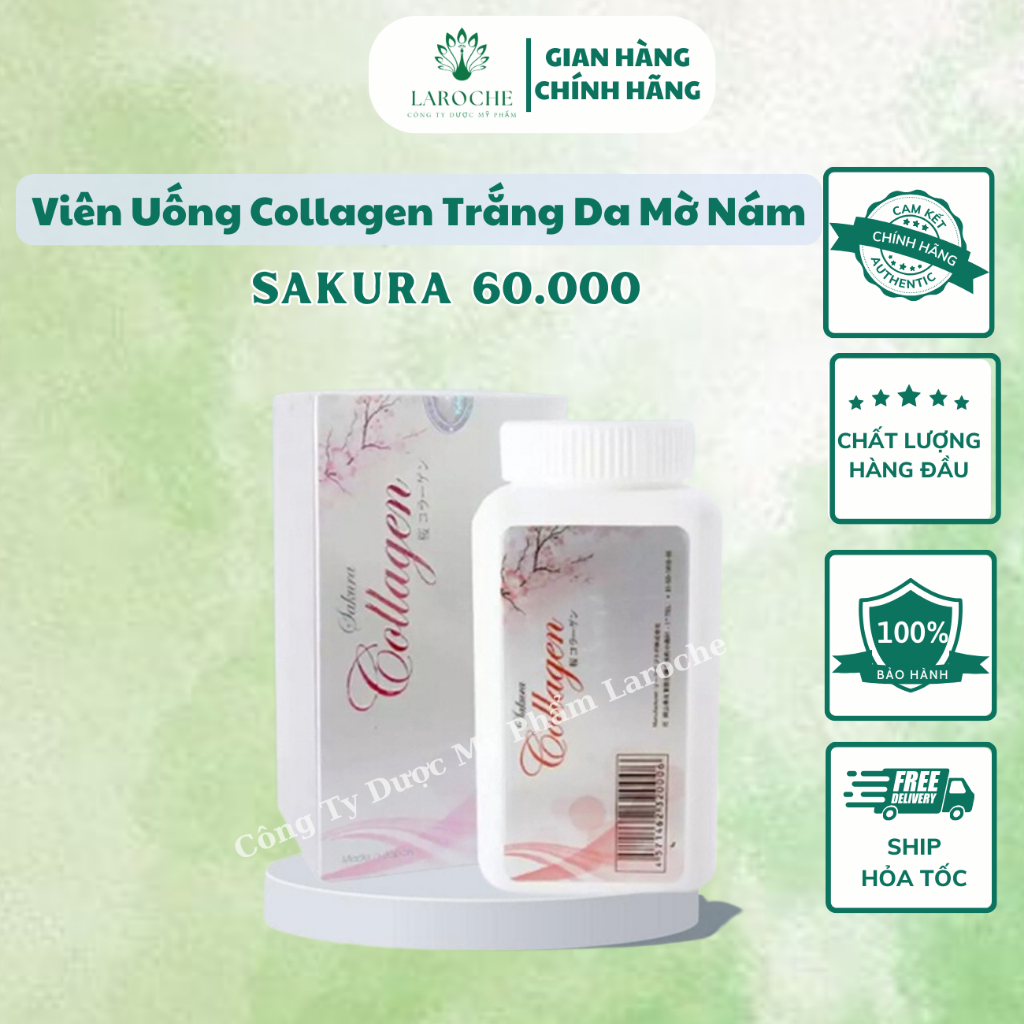 Viên Uống Trắng Da Mờ Nám Collagen Sakura Giảm Nấp Nhăn Đến Từ Nhật Bản