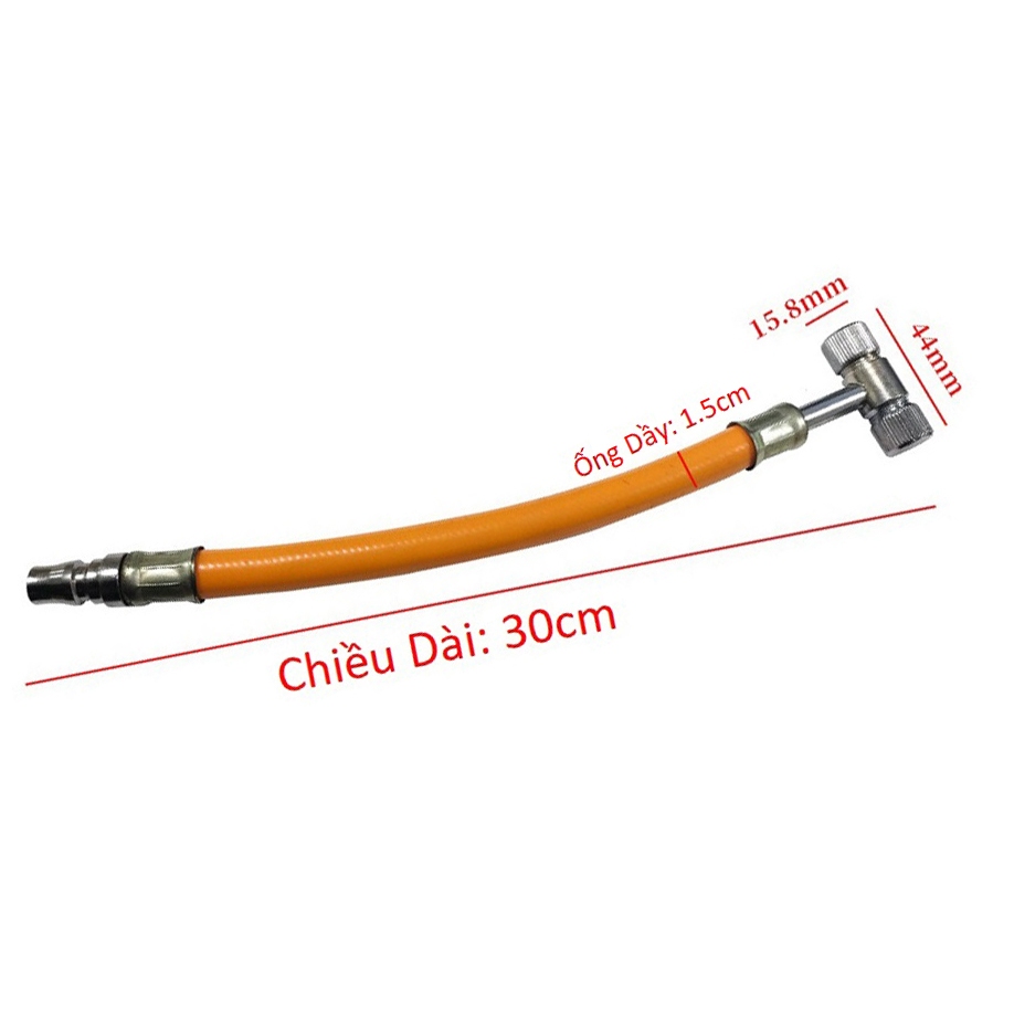 Dây bơm hơi 2 đầu búa dài 30cm ( Mã V30 ), dây cao su bọc nhựa màu Vàng - bơm xe đạp - bơm xe máy