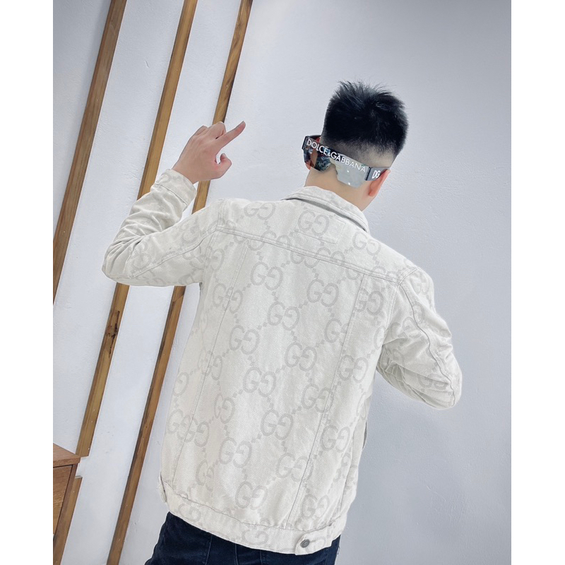 Áo khoác nam nữ G.G vải bò thô gai bản SUPPER hàng QC cao cấp