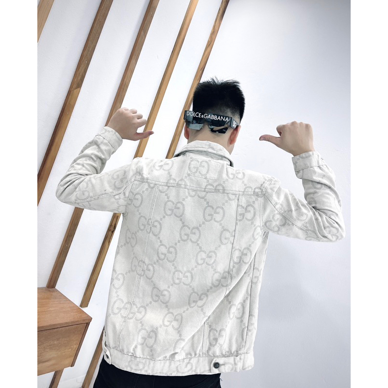 Áo khoác nam nữ G.G vải bò thô gai bản SUPPER hàng QC cao cấp