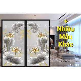 Giấy dán kính cây trúc, hoa sen - Decal dán kính mờ cửa sổ nhiều mẫu