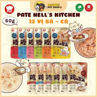 Pate cho mèo, Pate cho chó mèo Hell's Kitchen 60g 12 vị cá ngừ, gà