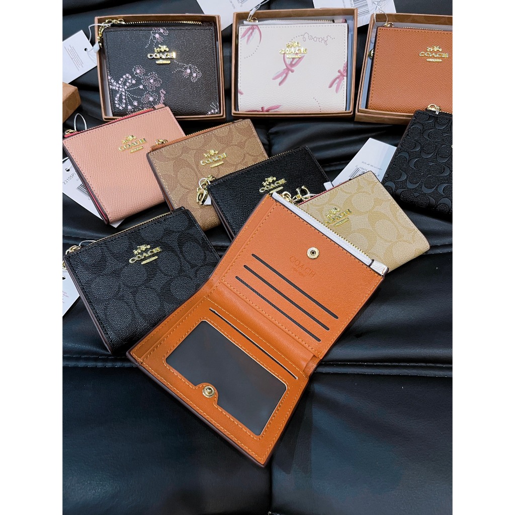 Ví nữ kèm ngăn chứa ảnh size 11,5cm*9cm co ach full box đủ màu