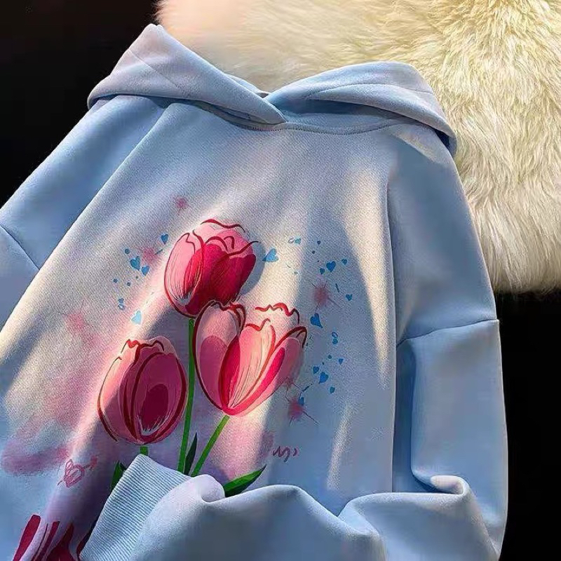 Áo hoodie nỉ mũ hoa tulip UNKSS hottrend 2023