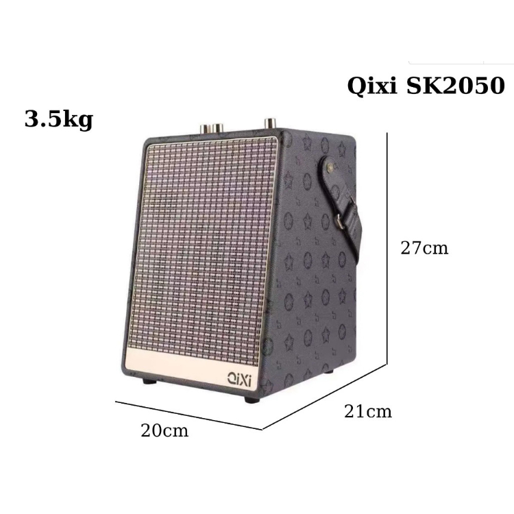 Loa Bluetooth Karaoke Qixi SK2050 Kèm 2 Micro Không Dây, Bass Êm Pin 3.600mAh Chính Hãng Bảo Hành 12Tháng.