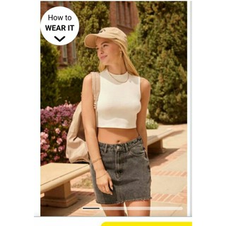 Áo crop top xuất dư, f21