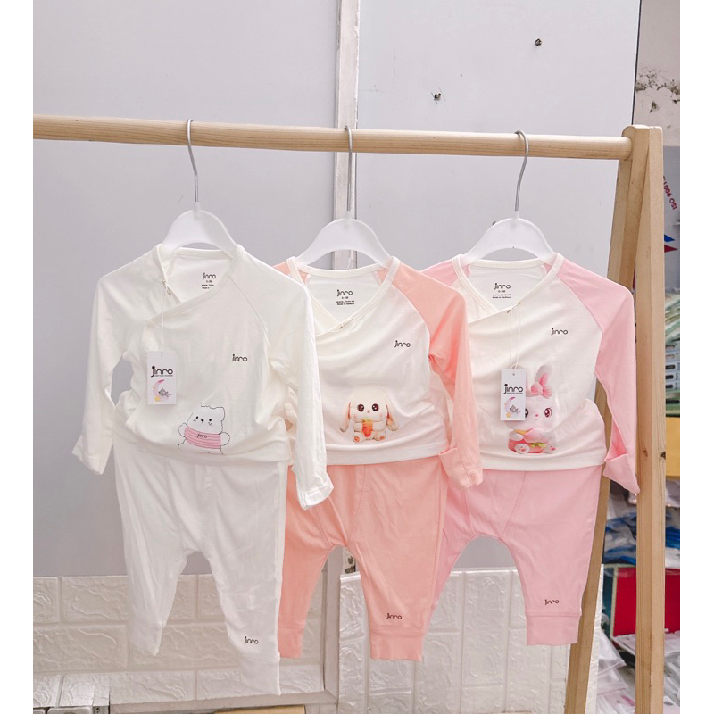Bộ dài sơ sinh Jinro sợi tre mềm mát cho bé trai bé gái