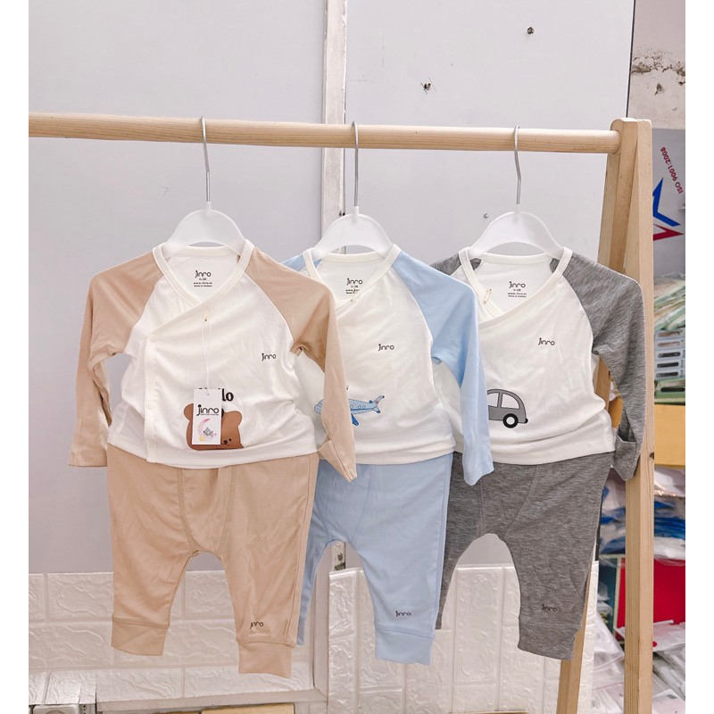 Bộ dài sơ sinh Jinro sợi tre mềm mát cho bé trai bé gái