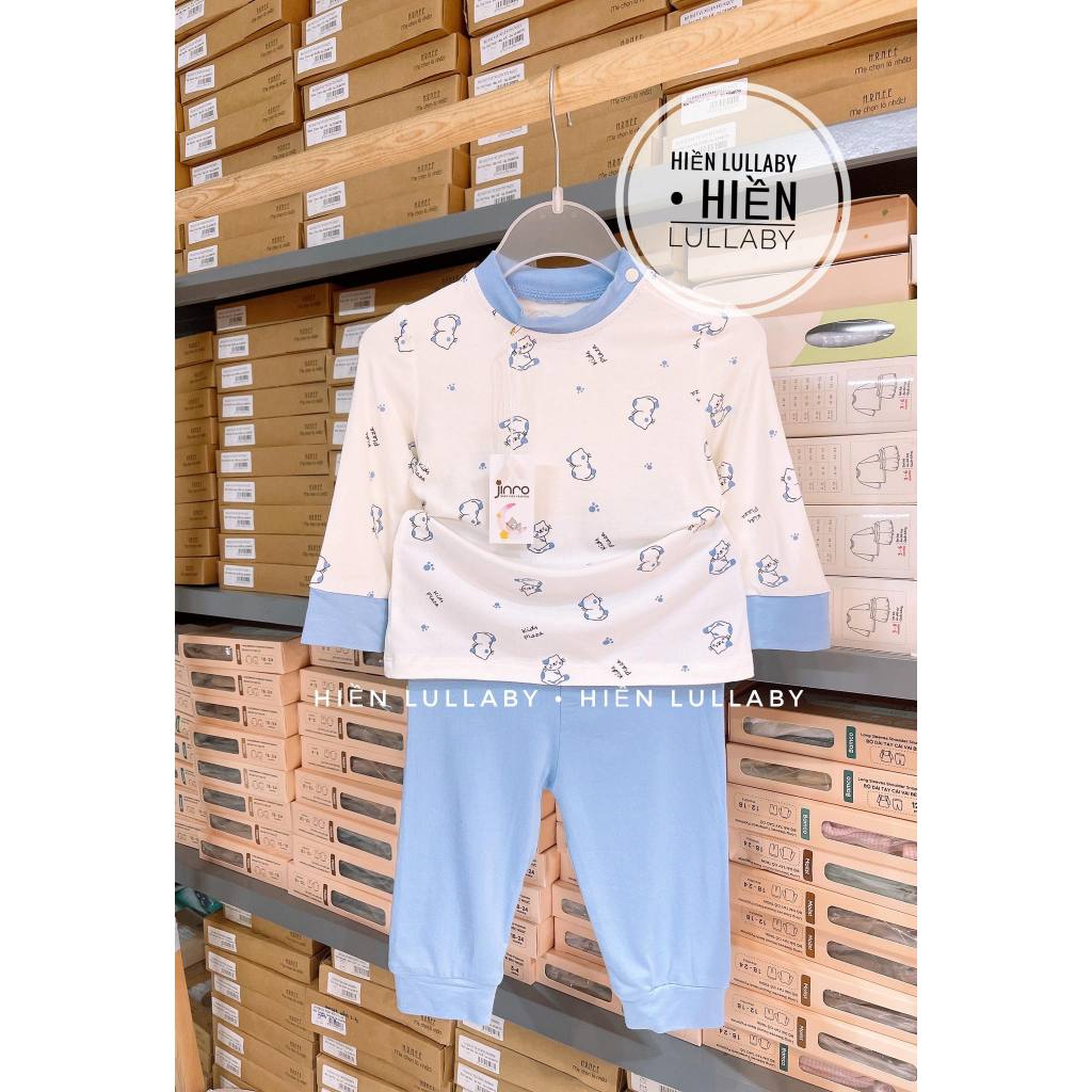 Bộ dài tay Jinro cài vai chất bambo cho bé trai, bé gaia