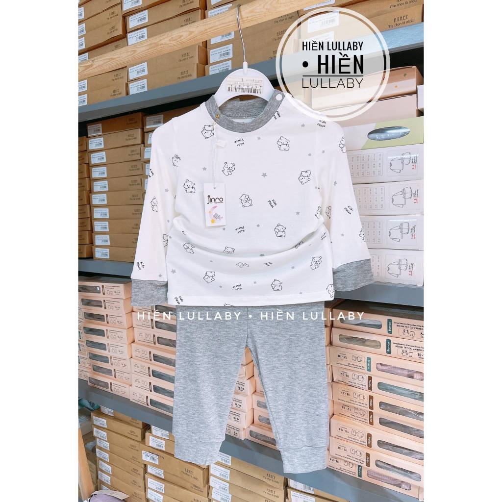 Bộ dài tay Jinro cài vai chất bambo cho bé trai, bé gaia