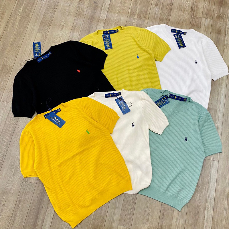 Áo len dệt kim thêu logo polo