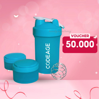 Bình lắc codeage, bình shaker codeage, bình nước tiện dụng codeage 3 ngăn đựng bột và thuốc 500ml