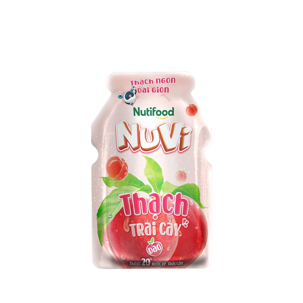 Thùng 12 Túi NuVi Thạch Trái Cây Nho/Vải/Đào 120 G -TUH