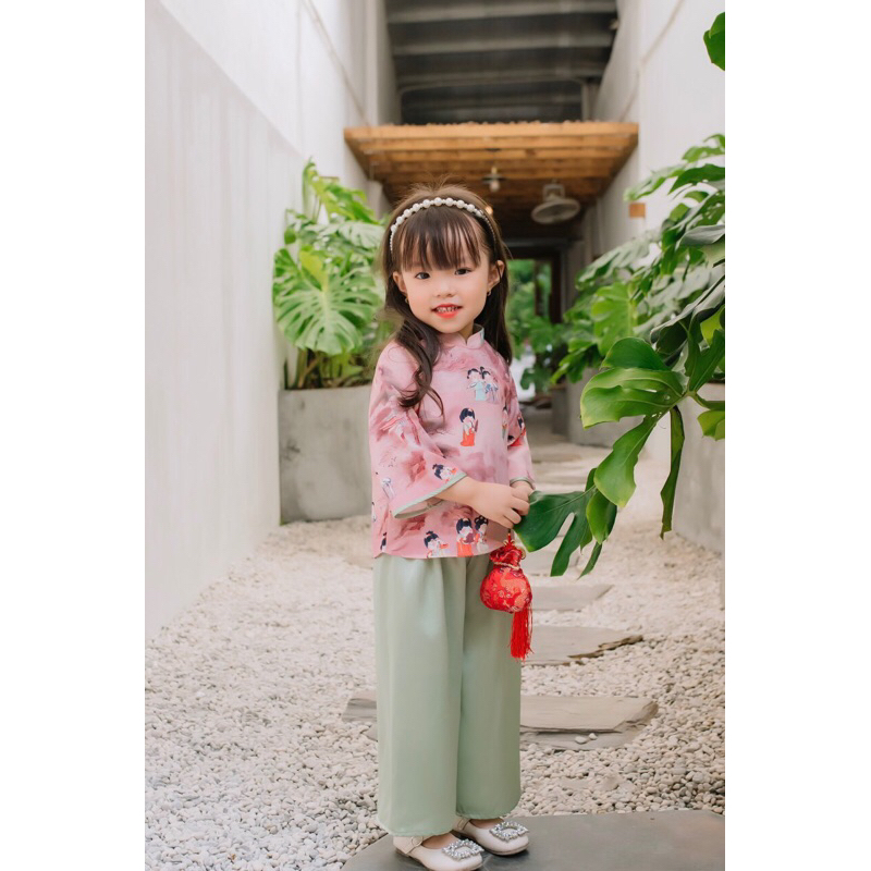 Bộ đồ cách tân cho bé ,bộ áo bà ba cách tân cho bé gái ,bộ cách tân cho bé điệu đà.
