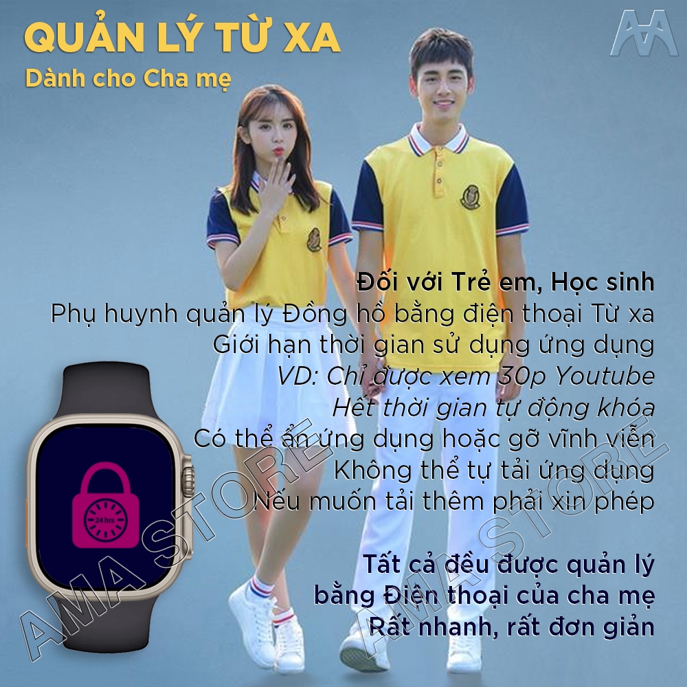 Đồng hồ Thông minh Android gắn Sim Định vị GPS Google có CHplay Zalo Messenger Facebook Youtube Tiktok AMA TK Watch