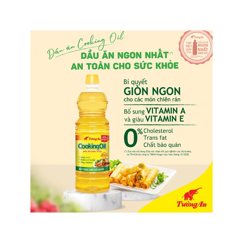 Dầu ăn thực vật Tường an Cooking oil Chai 1L