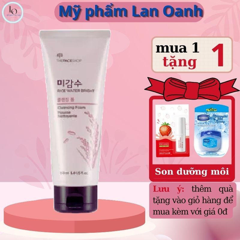 Sữa rửa mặt gạo The Face Shop Rice water bright 150ml Hàn Quốc trắng da,sạch mụn