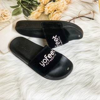 Dép quai ngang nam nữ quai nỉ Mã 007 chữ in sắc nét ,hàng XT YOFEET