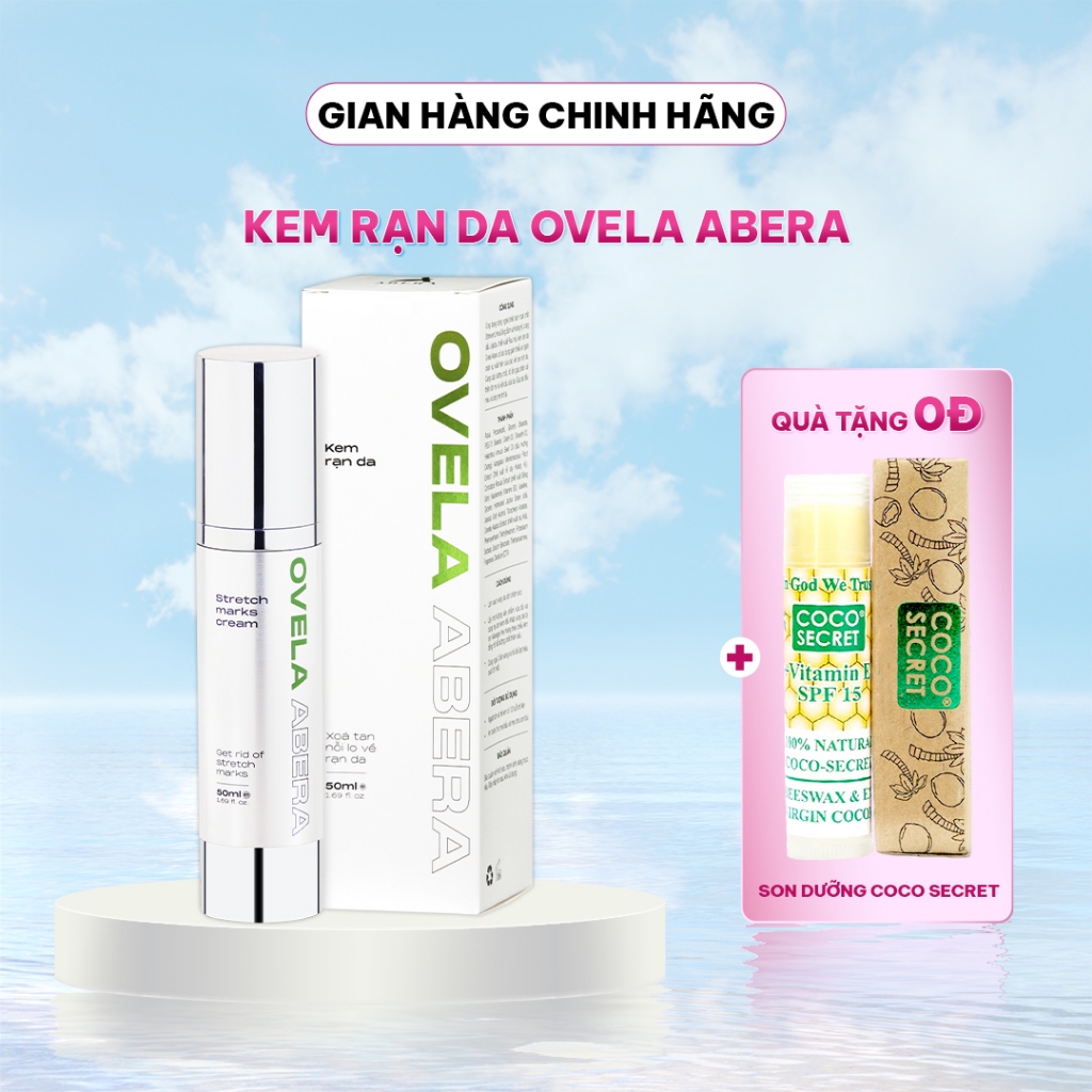 Kem Rạn Da OVELA ABERA 50ML Ngăn Ngừa Rạn Da Hiệu Quả Dưỡng Ẩm Bụng Cho Mẹ Bầu, Mờ Rạn Cũ Ngăn Rạn Mới Và Mờ Thâm Bụng