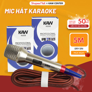 Micro Karaoke KAW Lọc Âm Tốt, Chống Hú, Chống Ồn, Hát Hay Dây Dài 5M Sử Dụng Trong Gia Đình