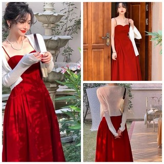 Set váy xòe Cotton lạnh kèm khoác thun gân dịu dàng (Đầm đẹp mê ly💯 rẻ vô địch Shopee)