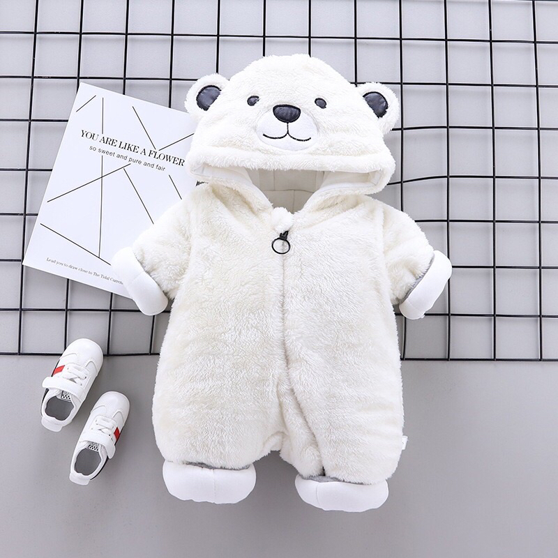 Body lông gấu cho bé 0-15m