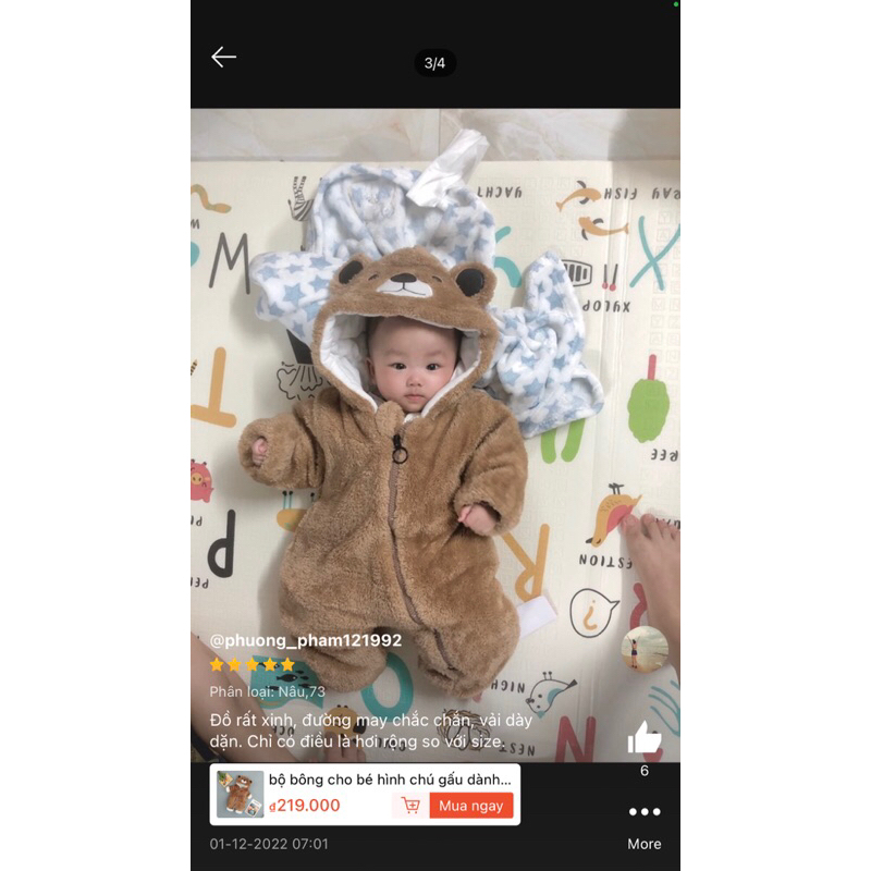 Body lông gấu cho bé 0-15m