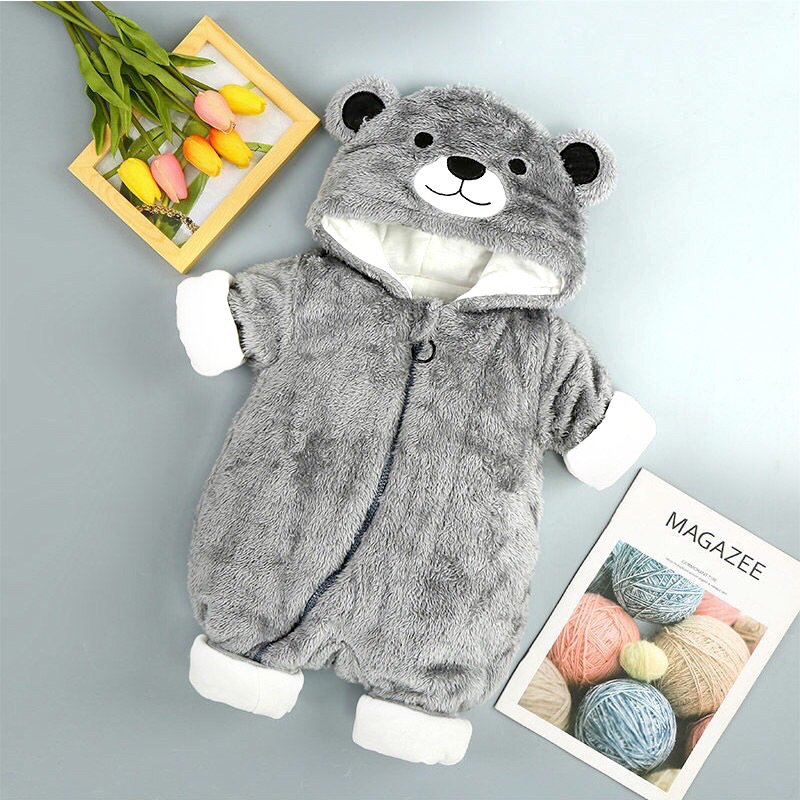 Body lông gấu cho bé 0-15m