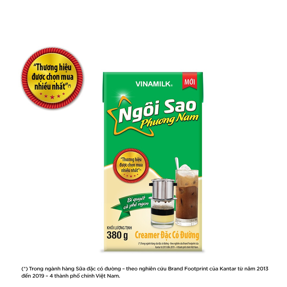 Thùng 24 hộp Creamer sữa đặc Ngôi Sao Phương Nam xanh lá Hộp giấy 380g
