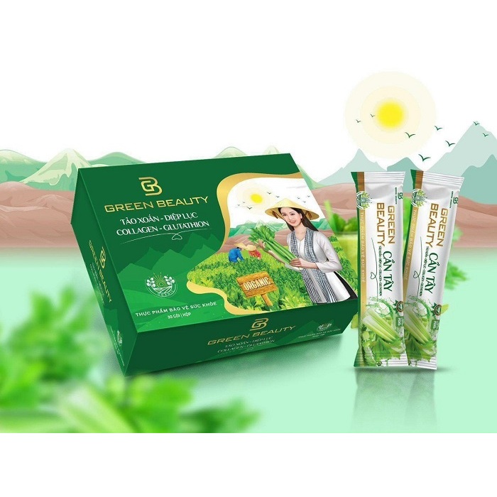 Nước ép cần tây GREEN BEAUTY mẫu mới 2023 gói lẻ