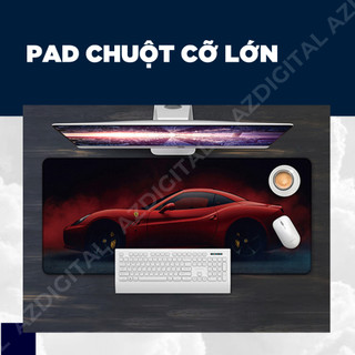 AN Bàn di lót chuột máy tính in hình ô tô size lớn 80x30cm chống trơn trượt