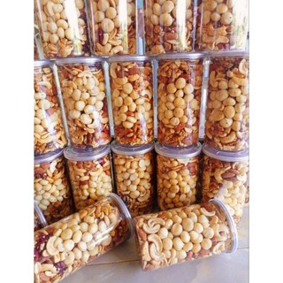 Combo 2 hũ 500g hạt dinh dưỡng mix 3 loại hạt cao cấp siêu macca 22 tới 25 hạt macca