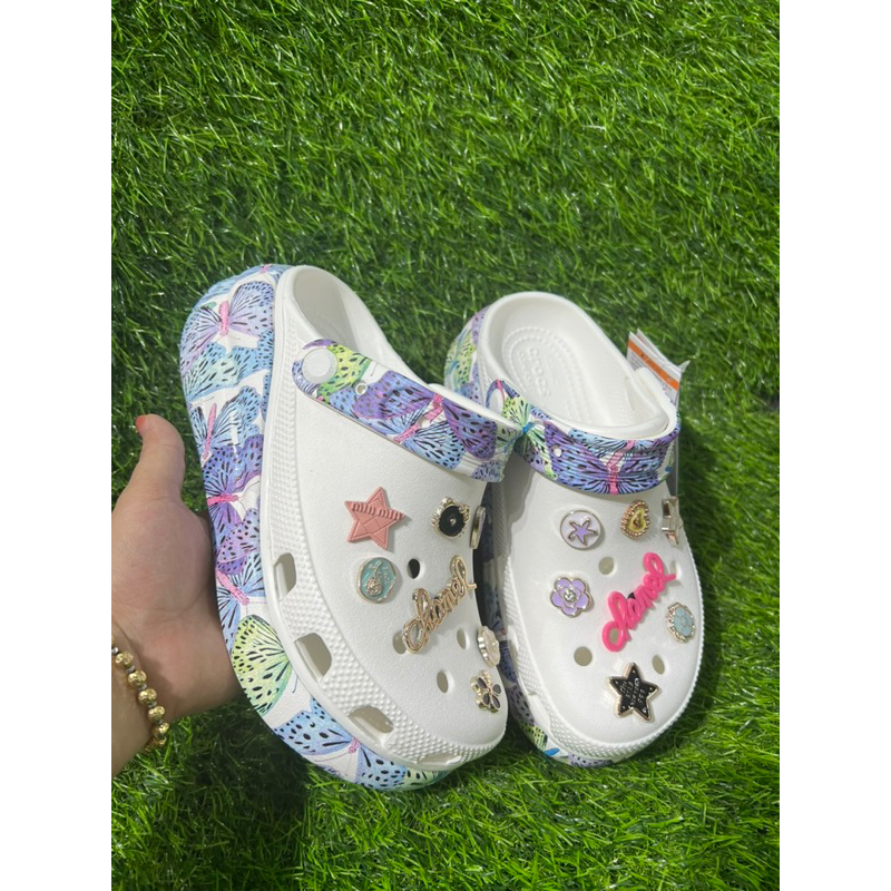 Sục Crush Cross đế hoạ tiết cao 7cm - tặng 10 sticker