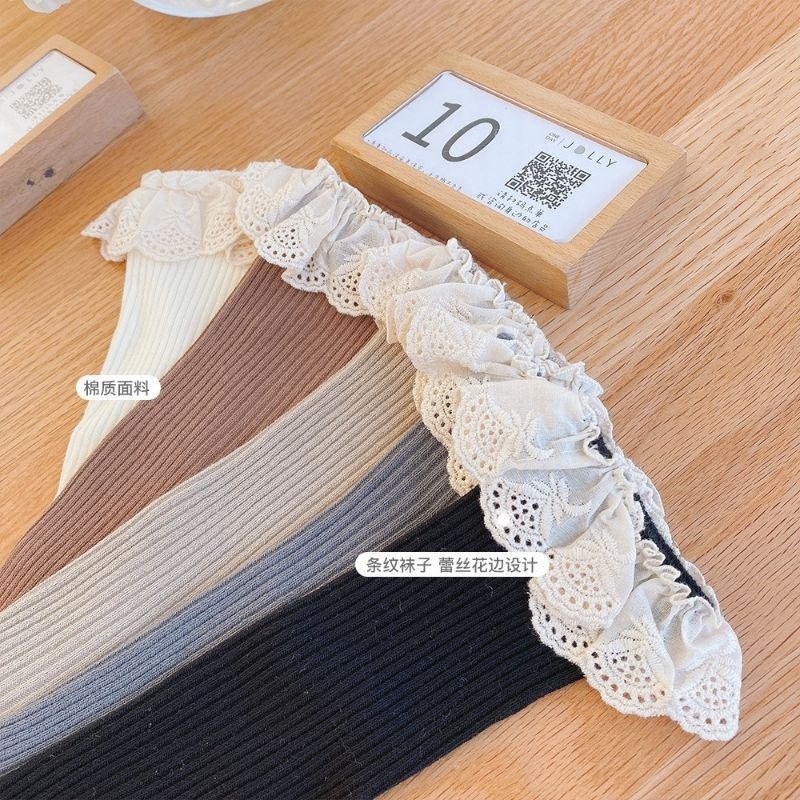 Tất bốt dài xinh phối viền ren đẹp cho bé gái 0-4 tuổi