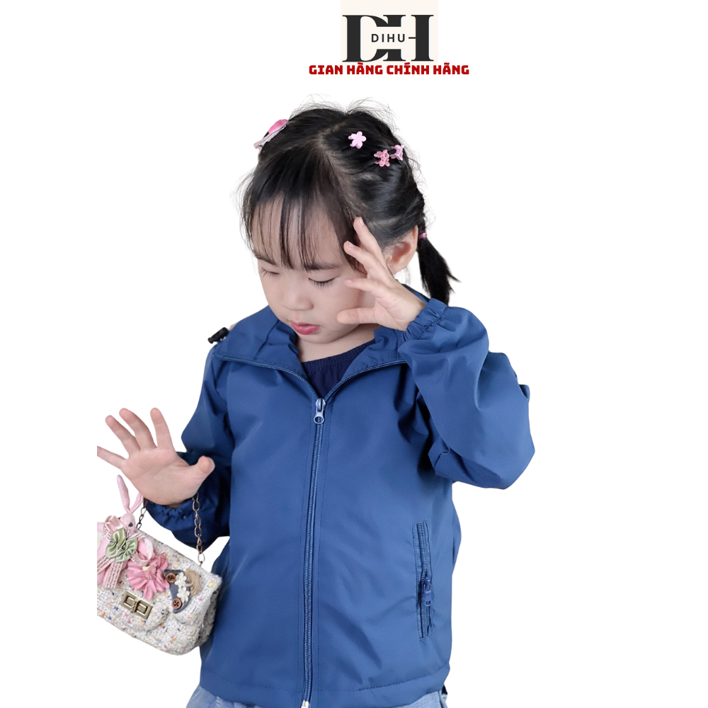 áo khoác lông cho bé gái trai bé gái DIhu, áo ấm lót lông trẻ em vải gió dù chống nước gió bụi tia UV