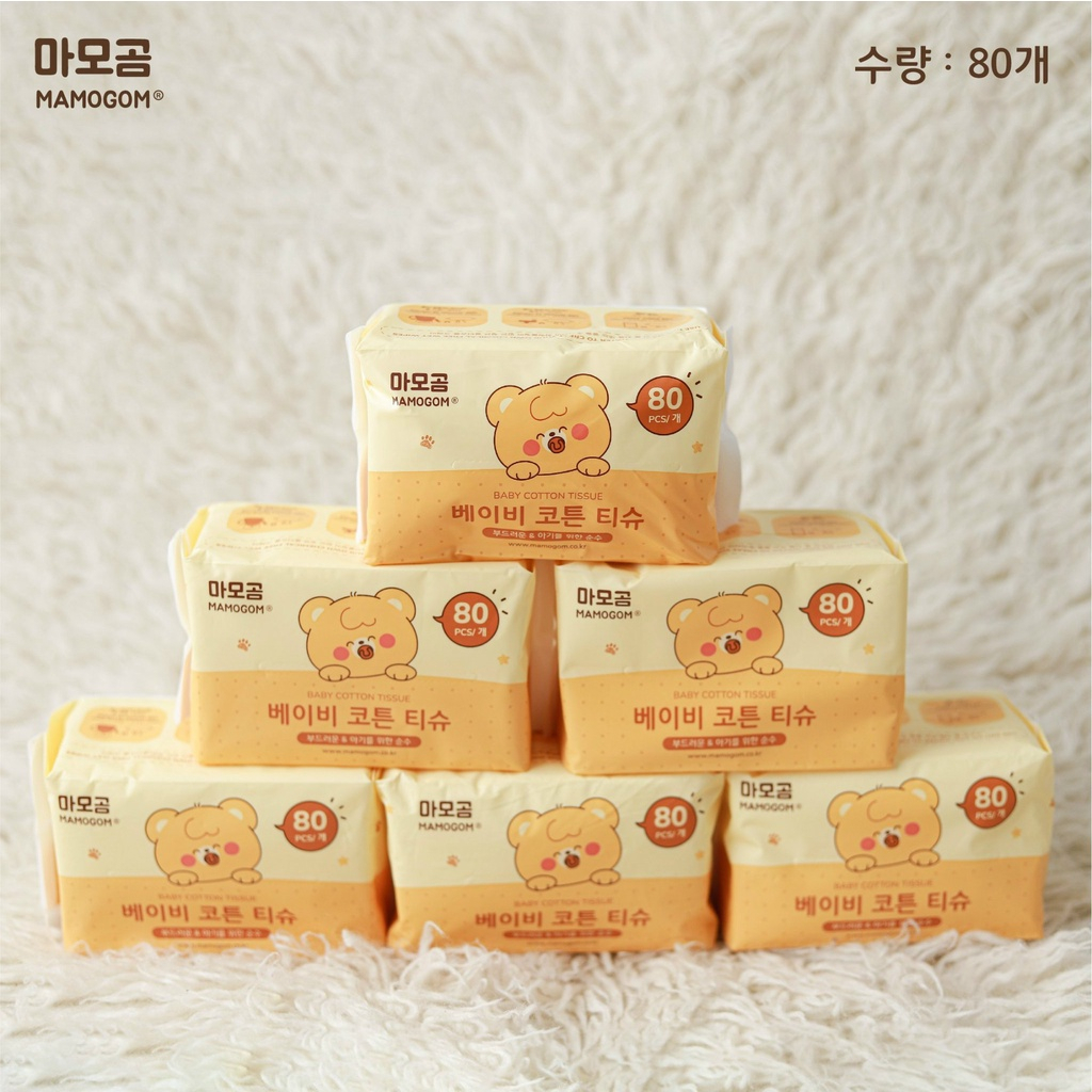 Combo 1 Thùng 24 Gói Khăn khô đa năng MAMOGOM, Khăn vải khô đa năng cho bé siêu mềm loại 80 tờ - Umee Babycare