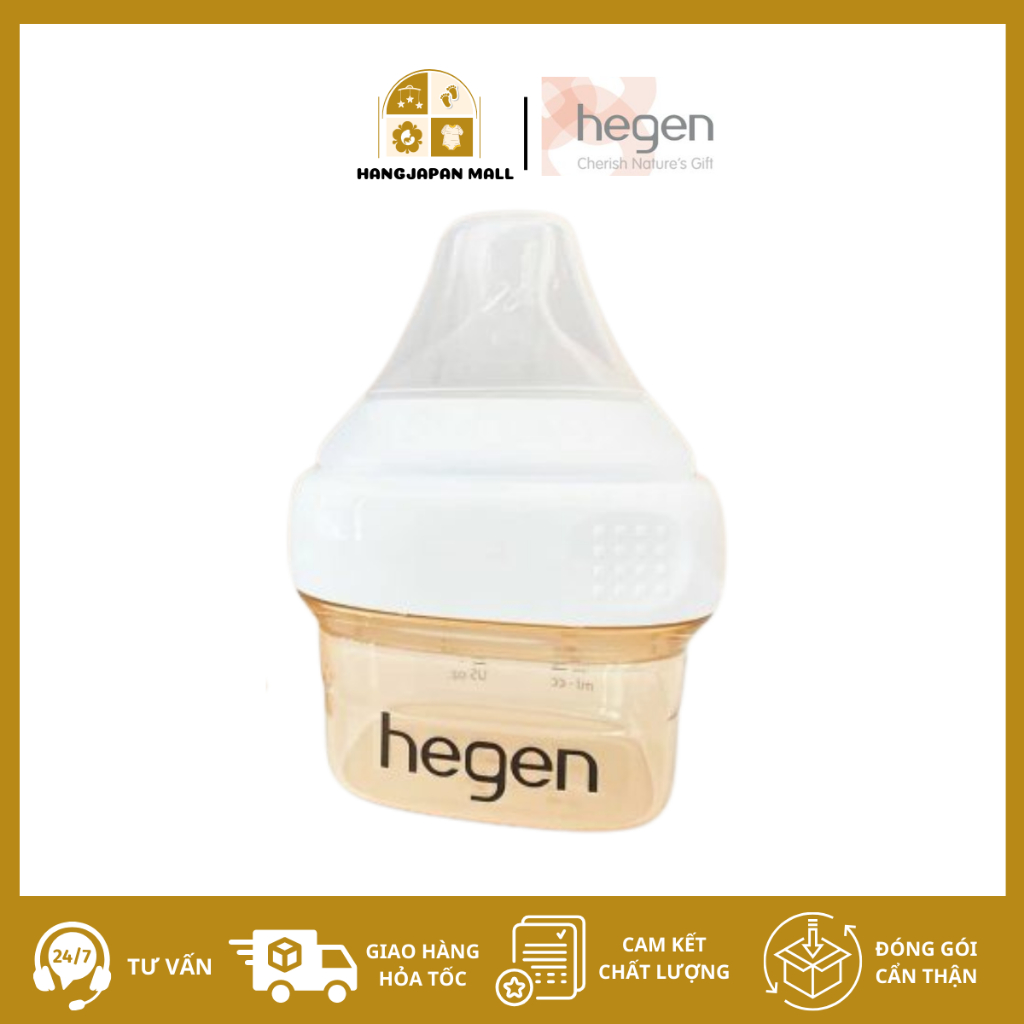 Bình sữa Hegen PPSU 60ml núm ti size Extract Flow từ 0 – 1 tháng