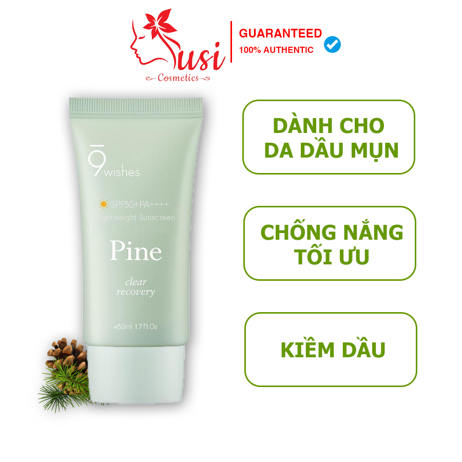 9 Wishes Kem chống nắng Pine Treatment Sunscreen SPF50+ PA++++ 50ml