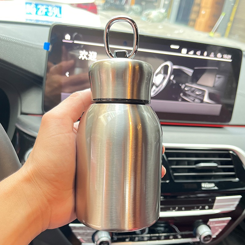 Bình giữ nhiệt 300ml hình bầu chất liệu inox 304, bình uống nước giữ nhiệt nhỏ gọn có quai xách tiện lợi _ GICMAN