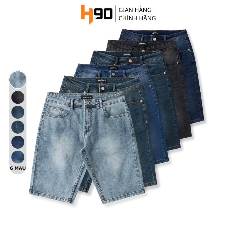 Quần Short Jean Nam H90 Chất Bò Cotton Cực Kì Co Giãn, Không Bai Gião, Bền Màu, Trẻ Trung MSTJ010