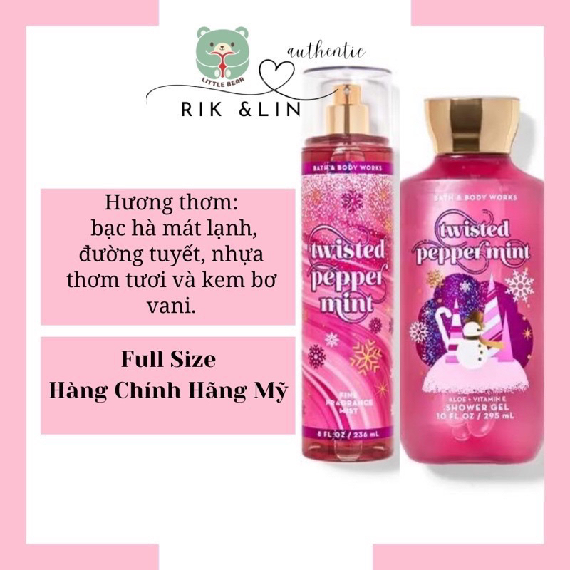 Auth_Fullsize TWISTED PEPPER MINT BODY MIST DƯỠNG THỂ BATH & BODY WORKS USA