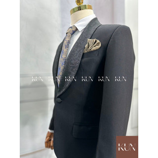 Bộ vest nam 1 khuy, áo vest cổ gấm 2 lớp, quần âu áo vest form chuẩn cao cấp - V5