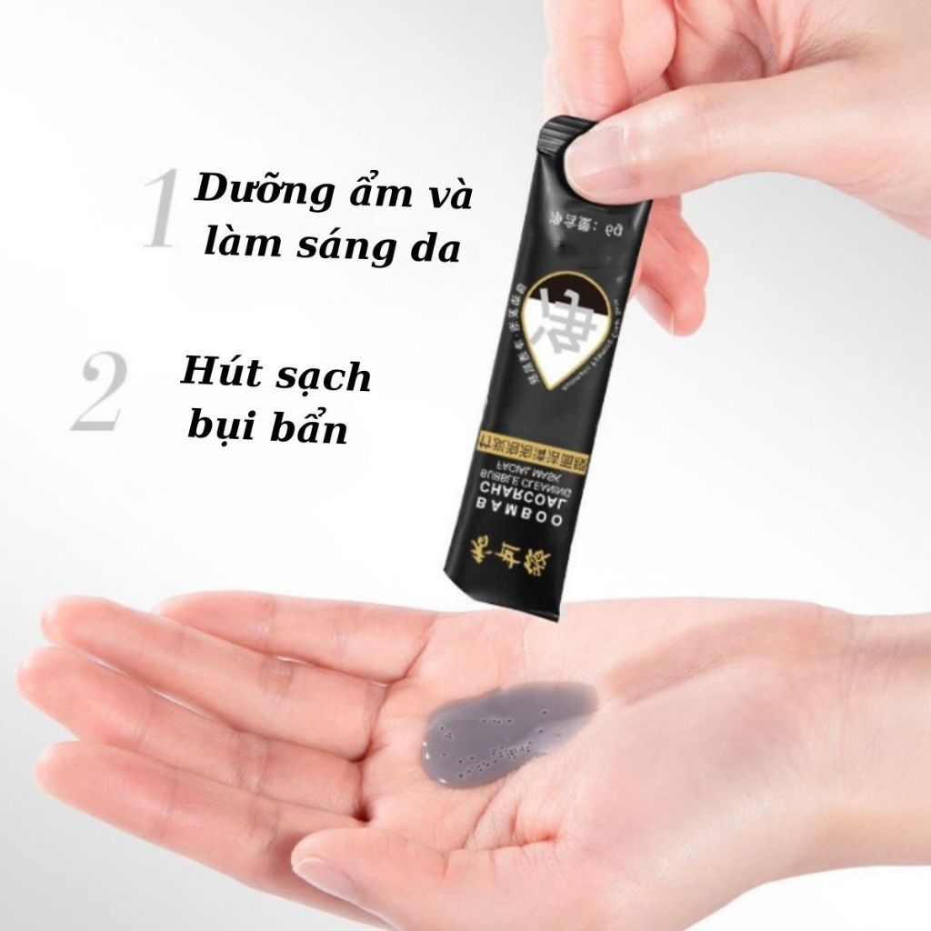 Mặt Nạ Thải Độc Than Hoạt Tính Tấm Thị Giúp Sáng Da Giảm Mụn Đầu Đen Và Bã Nhờn, Măt Nạ Sủi Bọt Làm Sạch Sâu Bụi Bẩn