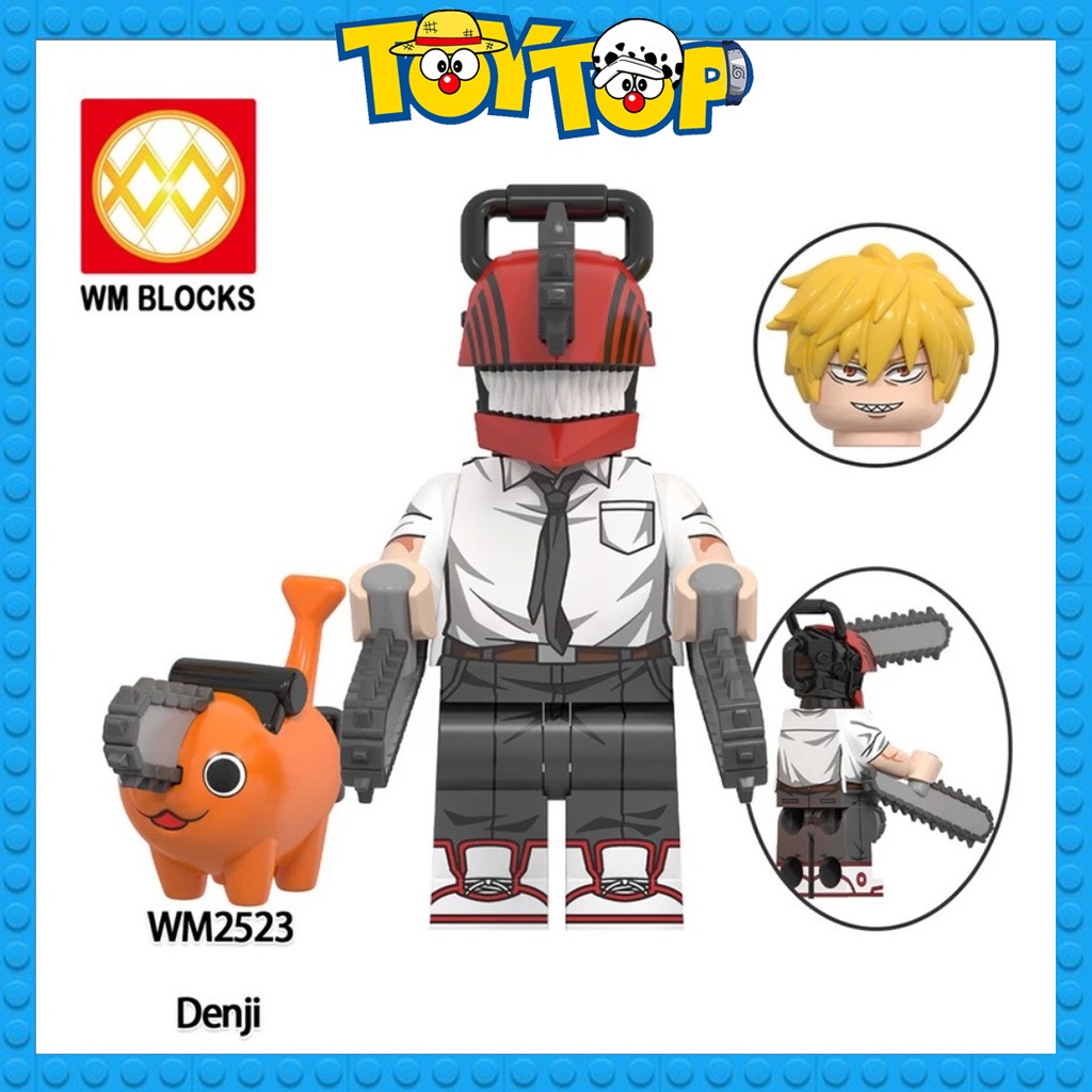 Đồ chơi lắp ráp mini nhân vật quỷ máy cưa Chainsaw Man Denji Pochita xếp hình WM2565 WM6159